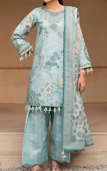 Alizeh Light Turquoise Lawn Suit | Pakistani Lawn Dress in USA- Image 1