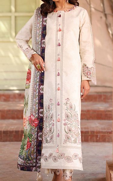 Alizeh Off-white Lawn Suit | Pakistani Lawn Dress in USA- Image 1