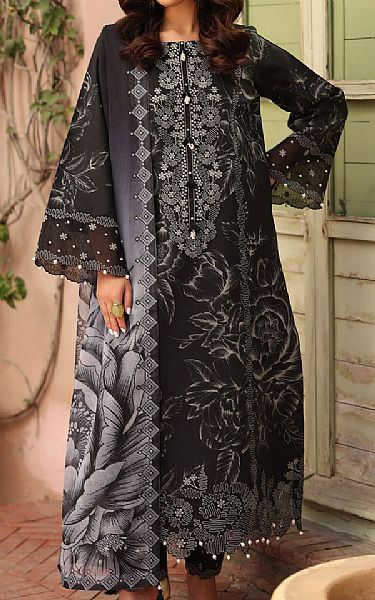 Alizeh Black Lawn Suit | Pakistani Lawn Dress in USA- Image 1