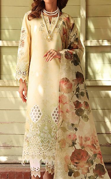 Alizeh Sand Gold Lawn Suit | Pakistani Lawn Dress in USA- Image 1