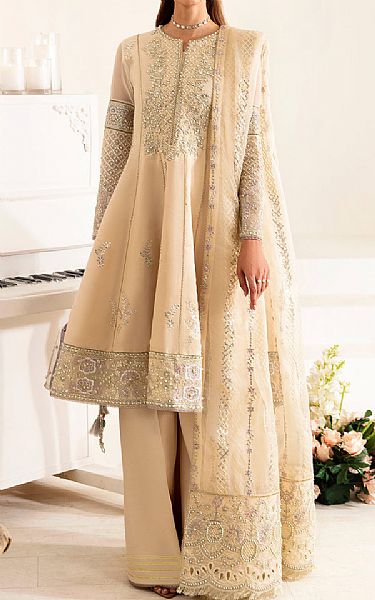 Alizeh Ivory Chiffon Suit | Pakistani Embroidered Chiffon Dresses USA- Image 1