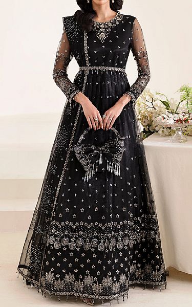 Alizeh Black Net Suit | Pakistani Embroidered Chiffon Dresses USA- Image 1