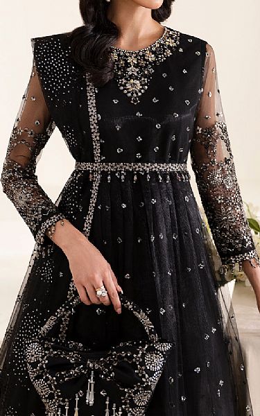 Alizeh Black Net Suit | Pakistani Embroidered Chiffon Dresses USA- Image 2