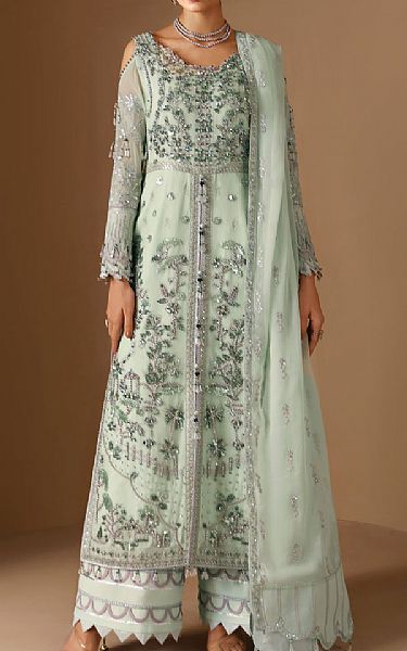 Alizeh Mint Green Chiffon Suit | Pakistani Embroidered Chiffon Dresses USA- Image 1