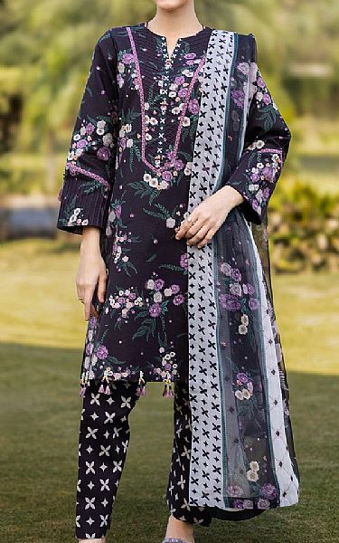 Alizeh Navy Lawn Suit | Pakistani Lawn Dress in USA- Image 1