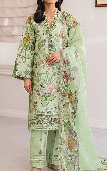 Alizeh Light Green Lawn Suit | Pakistani Lawn Dress in USA- Image 1