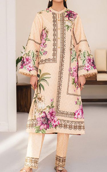 Alizeh Tan Lawn Suit (2 Pcs) | Pakistani Lawn Dress in USA- Image 1