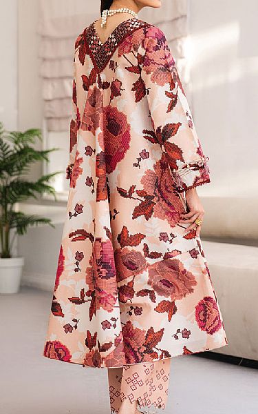 Alizeh Ivory/Wine Lawn Suit (2 Pcs) | Pakistani Lawn Dress in USA- Image 2