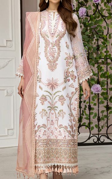Alizeh White Chiffon Suit | Pakistani Embroidered Chiffon Dresses- Image 1