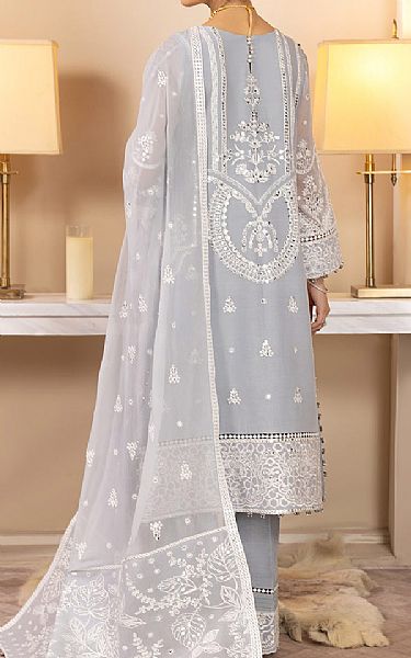 Alizeh Silver Grey Chiffon Suit | Pakistani Embroidered Chiffon Dresses- Image 2