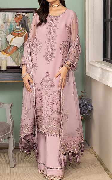 Alizeh Rose Pink Chiffon Suit | Pakistani Embroidered Chiffon Dresses- Image 1