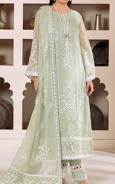 Alizeh Pistachio Green Chiffon Suit | Pakistani Embroidered Chiffon Dresses- Image 1