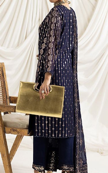 Alizeh Navy Blue Chiffon Suit | Pakistani Embroidered Chiffon Dresses- Image 2