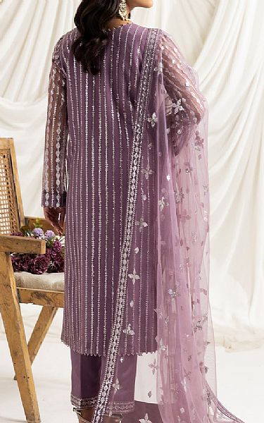 Alizeh Lilac Net Suit | Pakistani Embroidered Chiffon Dresses- Image 2