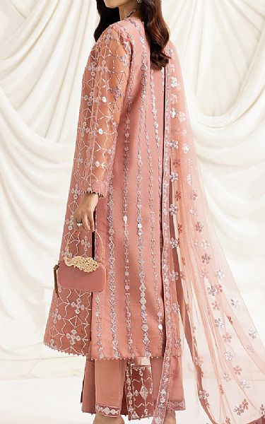Alizeh Oriental Pink Net Suit | Pakistani Embroidered Chiffon Dresses- Image 2