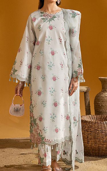 Alizeh Pastel Grey Lawn Suit | Pakistani Lawn Suits- Image 1