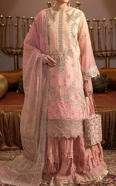 Alizeh Peach/Pink Chiffon Suit | Pakistani Embroidered Chiffon Dresses USA- Image 1