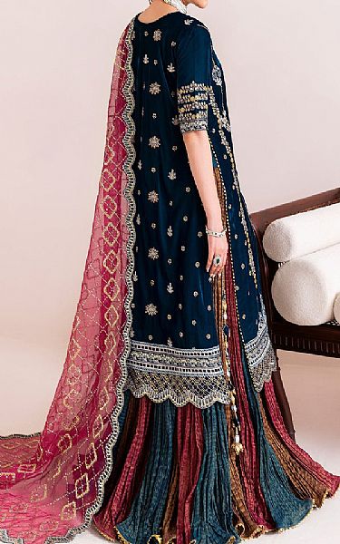 Alizeh Midnight Blue Velvet Suit | Pakistani Winter Dresses in USA- Image 2
