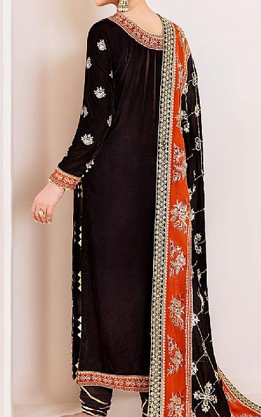 Alizeh Black Velvet Suit | Pakistani Winter Dresses in USA- Image 2