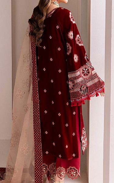 Alizeh Maroon Velvet Suit | Pakistani Winter Dresses in USA- Image 2