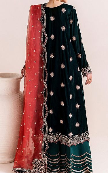 Alizeh Green Velvet Suit | Pakistani Winter Dresses in USA- Image 2