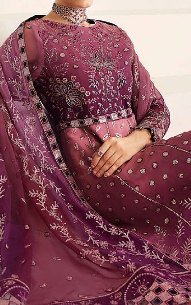 Alizeh Dusky Rose/Dark Raspberry Chiffon Suit | Pakistani Embroidered Chiffon Dresses USA- Image 3