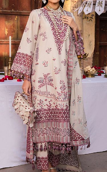 Alizeh Ivory Lawn Suit | Pakistani Lawn Suits- Image 1