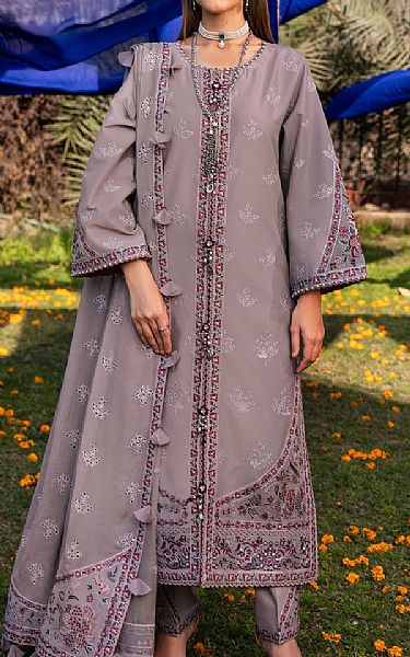 Alizeh Dusty Grey Lawn Suit | Pakistani Lawn Suits- Image 1