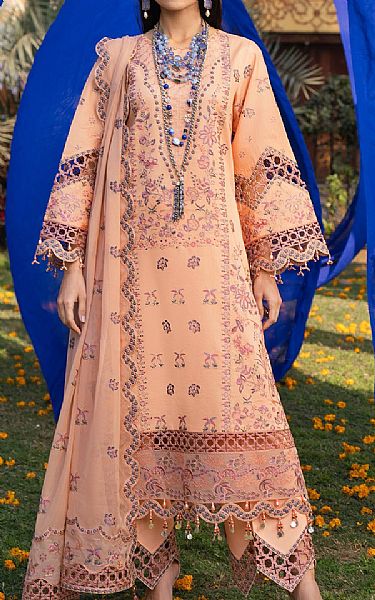 Alizeh Light Salmon Lawn Suit | Pakistani Lawn Suits- Image 1