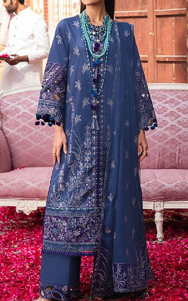 Alizeh Blue Jay Lawn Suit | Pakistani Lawn Suits- Image 1