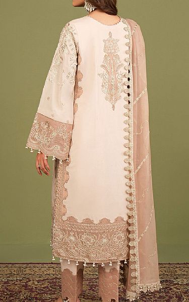 Alizeh Off White Raw Silk Suit | Pakistani Embroidered Chiffon Dresses USA- Image 2