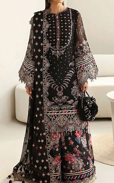 Alizeh Black Chiffon Suit | Pakistani Embroidered Chiffon Dresses USA- Image 1
