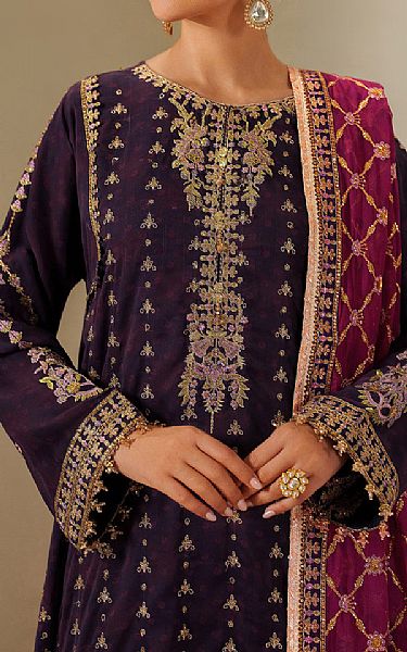 Alizeh Purple Taupe Chiffon Suit | Pakistani Embroidered Chiffon Dresses USA- Image 3