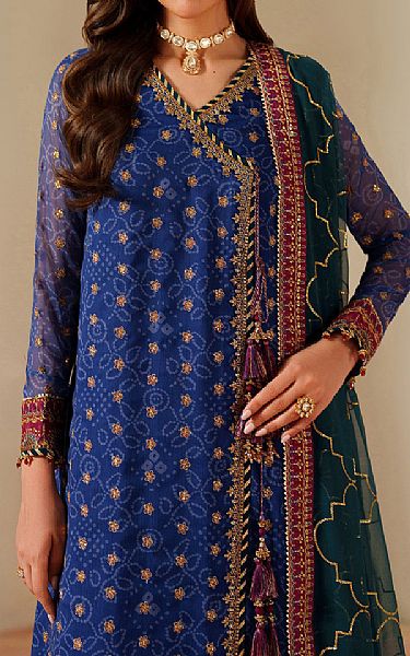 Alizeh Blue Chiffon Suit | Pakistani Embroidered Chiffon Dresses USA- Image 3