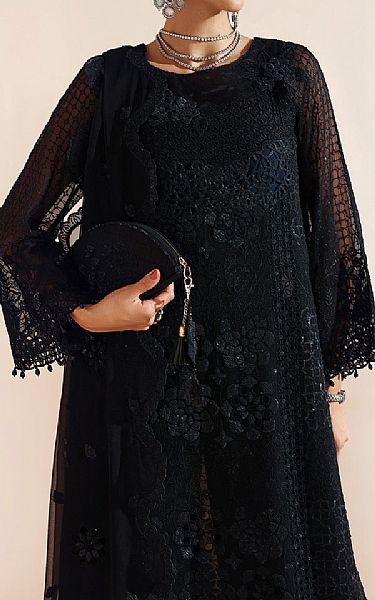 Alizeh Black Chiffon Suit | Pakistani Embroidered Chiffon Dresses USA- Image 3