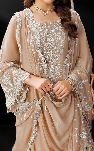 Alizeh Beige Chiffon Suit | Pakistani Embroidered Chiffon Dresses USA- Image 3