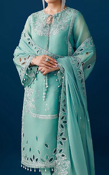 Alizeh Sea Green Chiffon Suit | Pakistani Embroidered Chiffon Dresses USA- Image 3