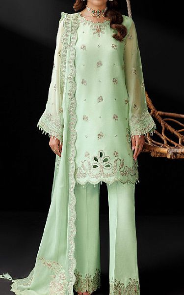 Alizeh Mint Chiffon Suit | Pakistani Embroidered Chiffon Dresses USA- Image 1