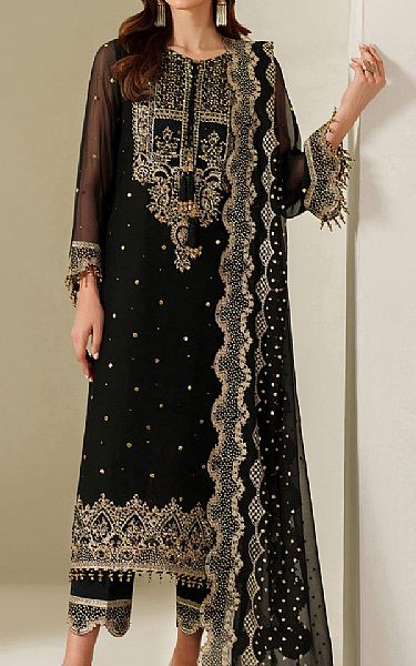 Alizeh Black Chiffon Suit | Pakistani Embroidered Chiffon Dresses USA- Image 1