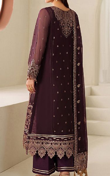 Alizeh Wine Berry Chiffon Suit | Pakistani Embroidered Chiffon Dresses USA- Image 2