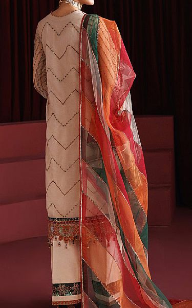 Alizeh Off White Net Suit | Pakistani Embroidered Chiffon Dresses USA- Image 2