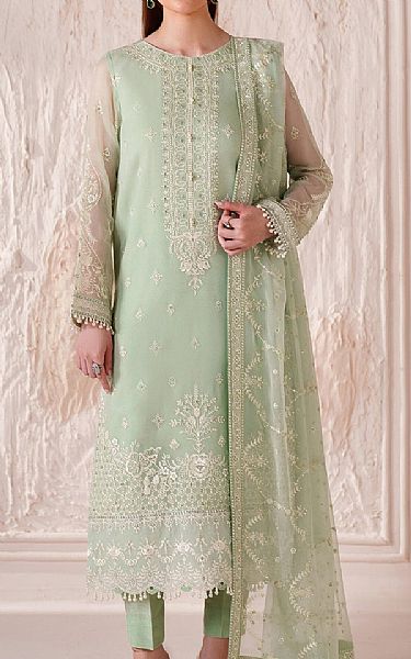 Alizeh Mint Chiffon Suit | Pakistani Embroidered Chiffon Dresses USA- Image 1