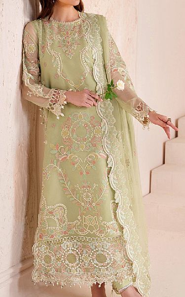 Alizeh Light Olive Chiffon Suit | Pakistani Embroidered Chiffon Dresses USA- Image 3