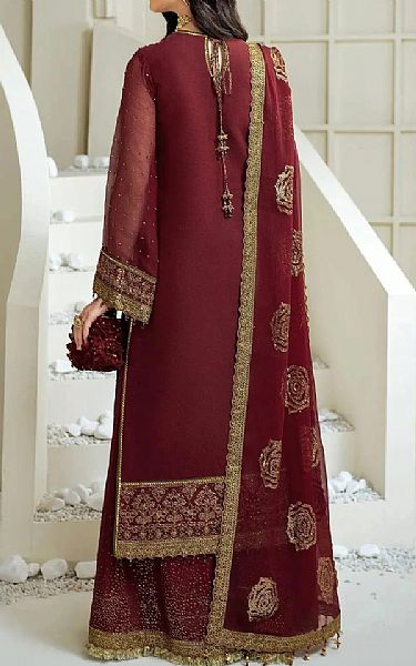 Alizeh Wine Chiffon Suit | Pakistani Embroidered Chiffon Dresses USA- Image 2