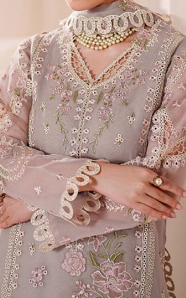 Alizeh Grey Chiffon Suit | Pakistani Embroidered Chiffon Dresses USA- Image 3