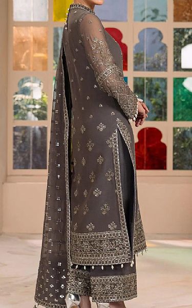 Alizeh Dark Grey Chiffon Suit | Pakistani Embroidered Chiffon Dresses USA- Image 2
