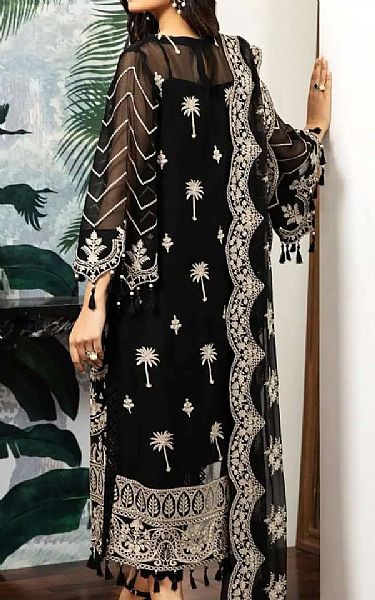 Alizeh Black/Off White Chiffon Suit | Pakistani Embroidered Chiffon Dresses USA- Image 2
