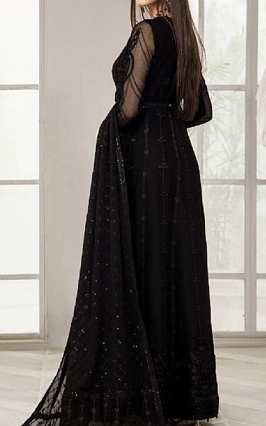 Alizeh Black Chiffon Suit | Pakistani Embroidered Chiffon Dresses USA- Image 2