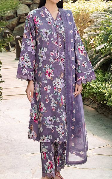 Alizeh Dusty Purple Lawn Suit | Pakistani Lawn Suits- Image 1