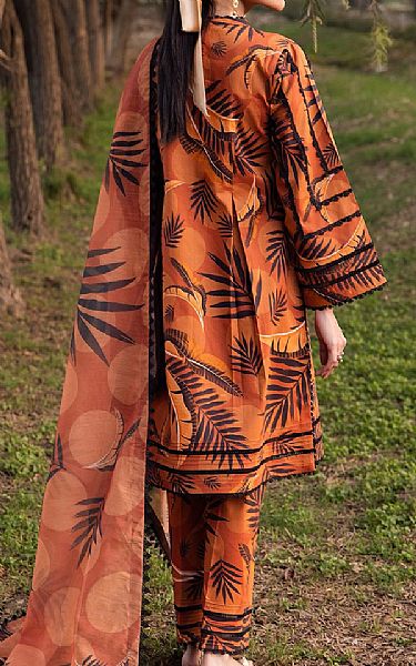 Alizeh Rust Lawn Suit | Pakistani Lawn Suits- Image 2